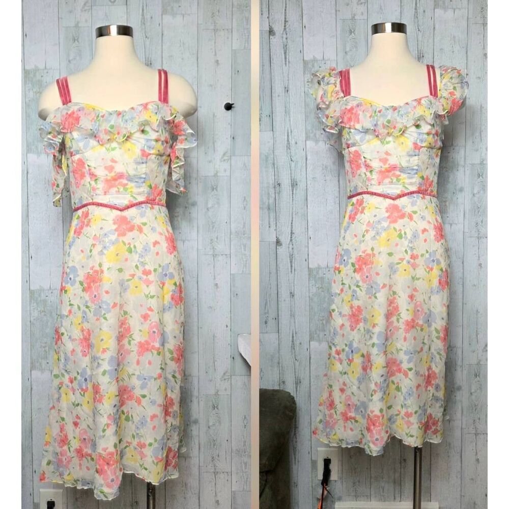 Betsey Johnson Floral Off-Shoulder Dress - Multicolor